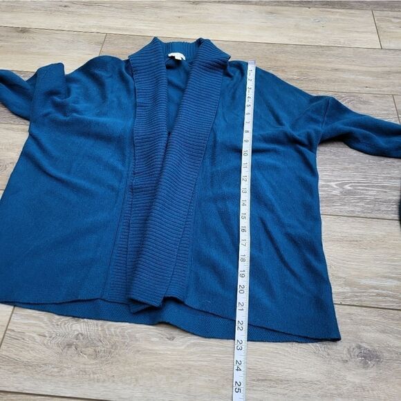 Talbots s/p dark teal cardigan ribbed edge - Picture 4 of 8